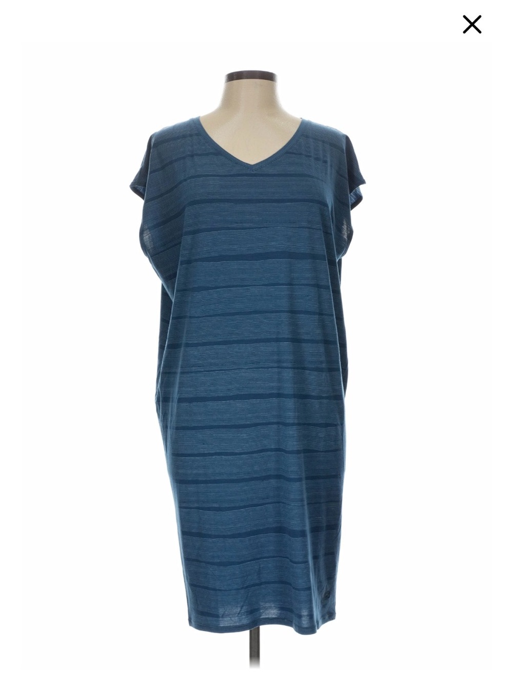 Icebreaker Blue Striped V-Neck Swim Coverup